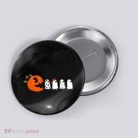 Funny Halloween Pumpkin Ghosts Retro Gamer Button thumb 0