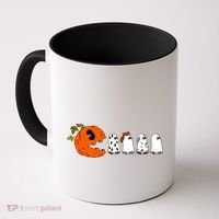 Funny Halloween Pumpkin Ghosts Retro Gamer Coffee Mug thumb 0