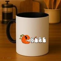 Funny Halloween Pumpkin Ghosts Retro Gamer Coffee Mug thumb 4