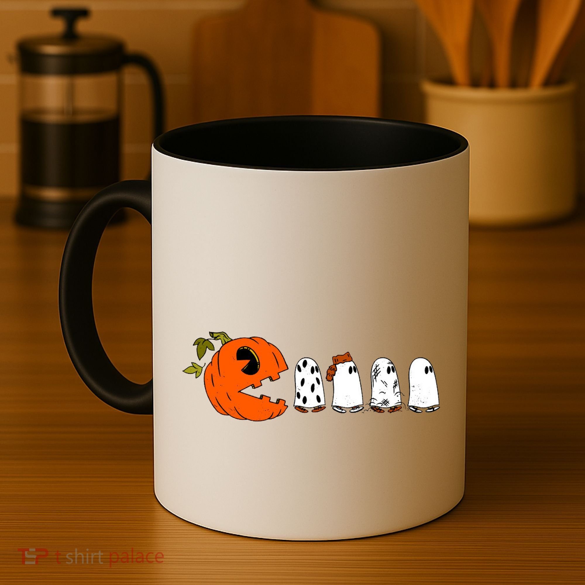 Funny Halloween Pumpkin Ghosts Retro Gamer Coffee Mug