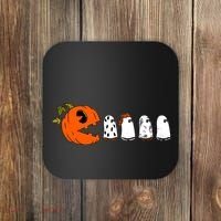 Funny Halloween Pumpkin Ghosts Retro Gamer Coaster thumb 0
