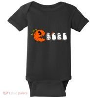 Funny Halloween Pumpkin Ghosts Retro Gamer Baby Bodysuit thumb 0