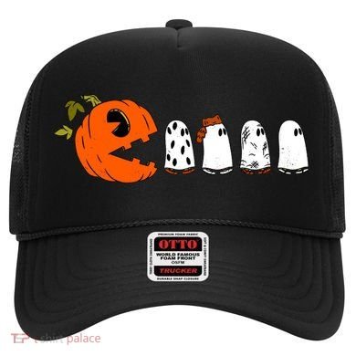 Funny Halloween Pumpkin Ghosts Retro Gamer Hat