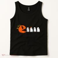 Funny Halloween Pumpkin Ghosts Retro Gamer Tank Top thumb 2