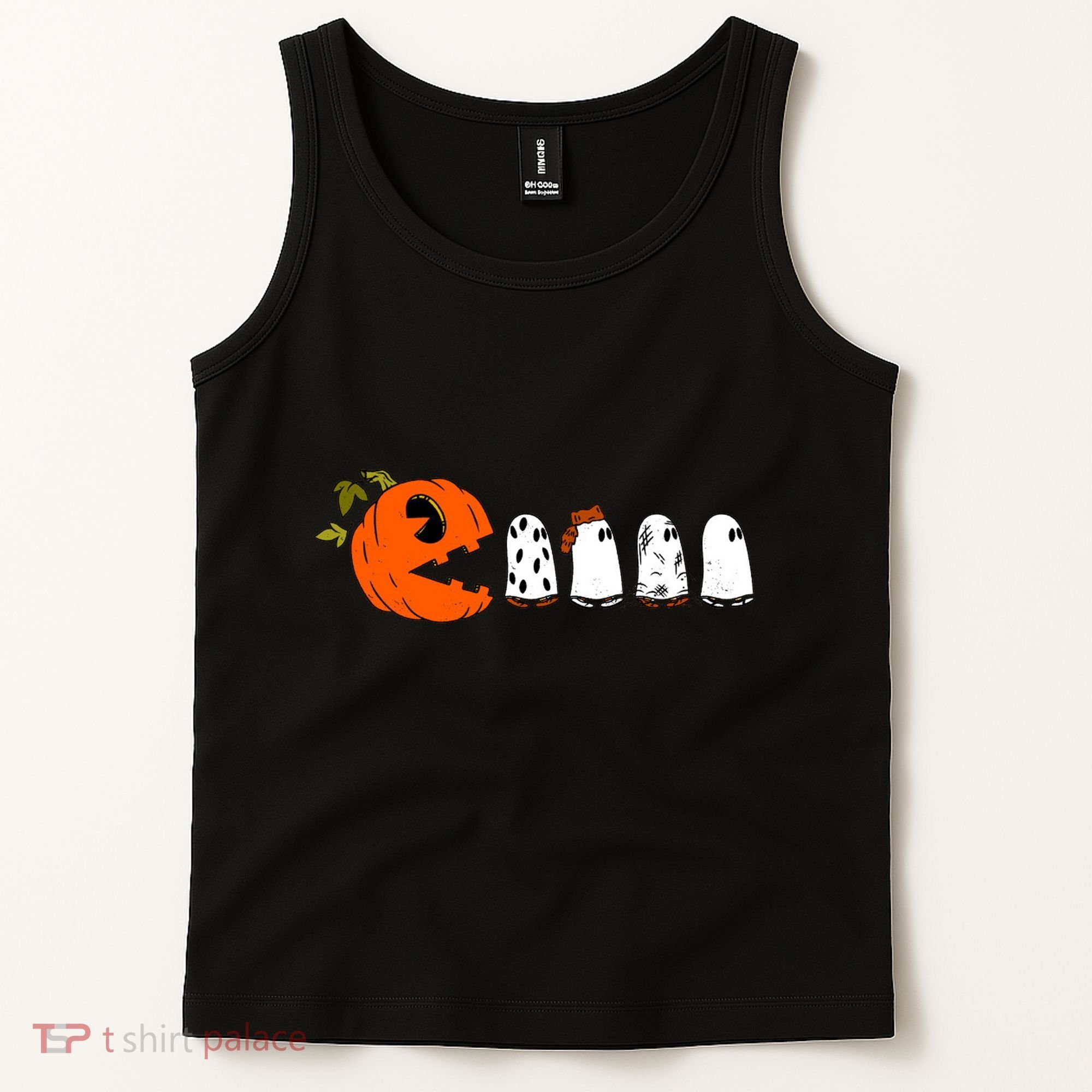 Funny Halloween Pumpkin Ghosts Retro Gamer Tank Top
