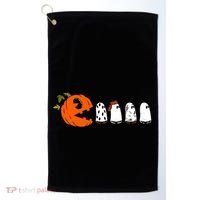 Funny Halloween Pumpkin Ghosts Retro Gamer Golf Towel thumb 0