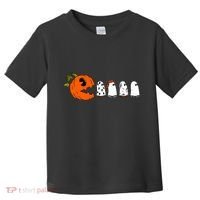 Funny Halloween Pumpkin Ghosts Retro Gamer Toddler T-Shirt thumb 0