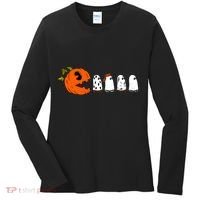 Funny Halloween Pumpkin Ghosts Retro Gamer Women's Long Sleeve Shirt thumb 0