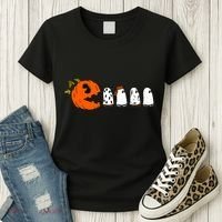 Funny Halloween Pumpkin Ghosts Retro Gamer Women's T-Shirt thumb 3