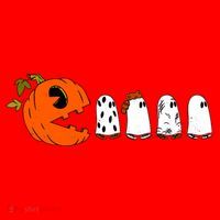Funny Halloween Pumpkin Ghosts Retro Gamer Santa Hat thumb 1