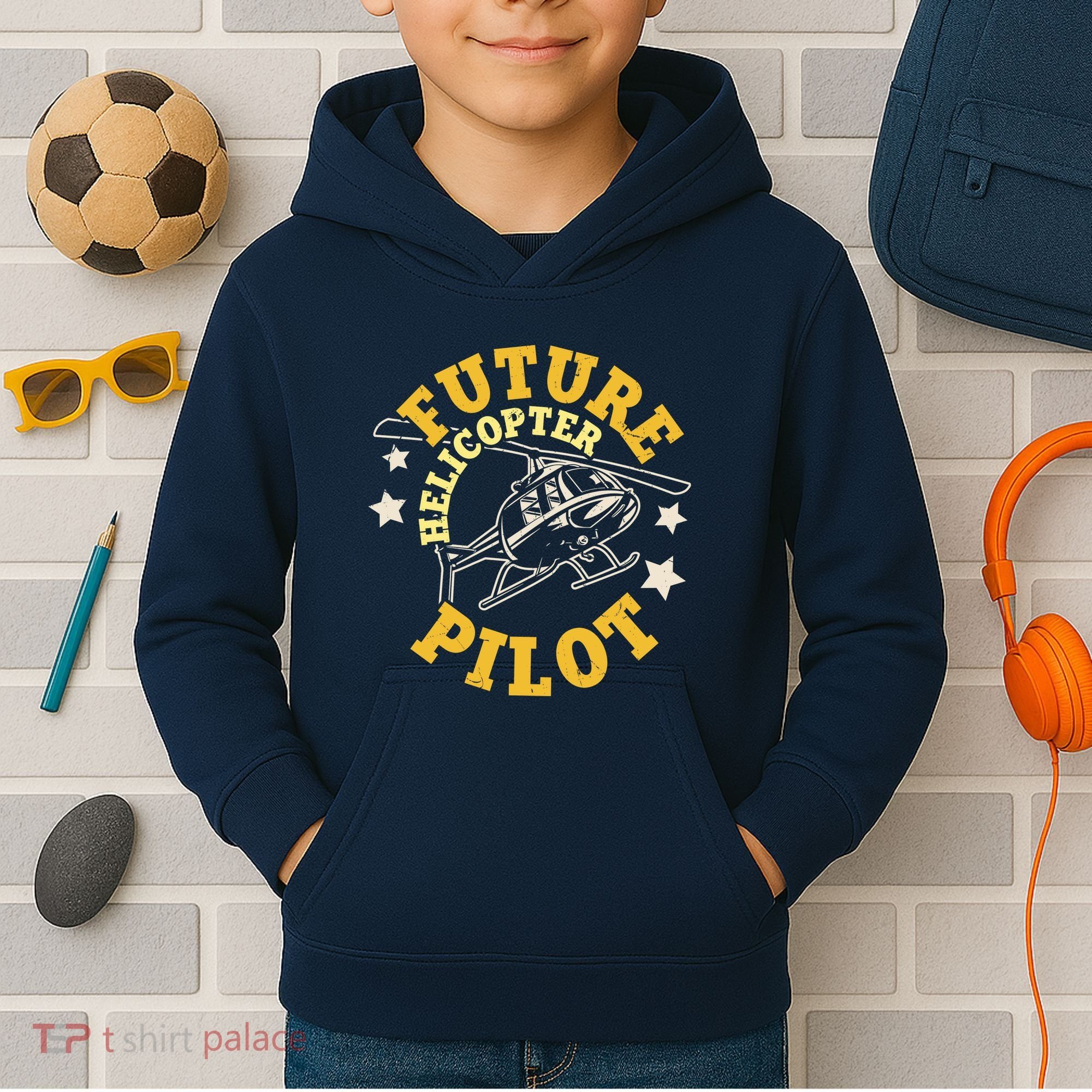 Future Helicopter Pilot Kids Hoodie