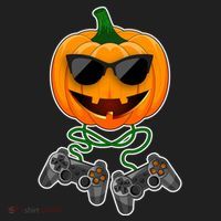 Funny Halloween Pumpkin Video Gamer Women's Sweatshirt thumb 2