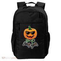 Funny Halloween Pumpkin Video Gamer Backpack thumb 0