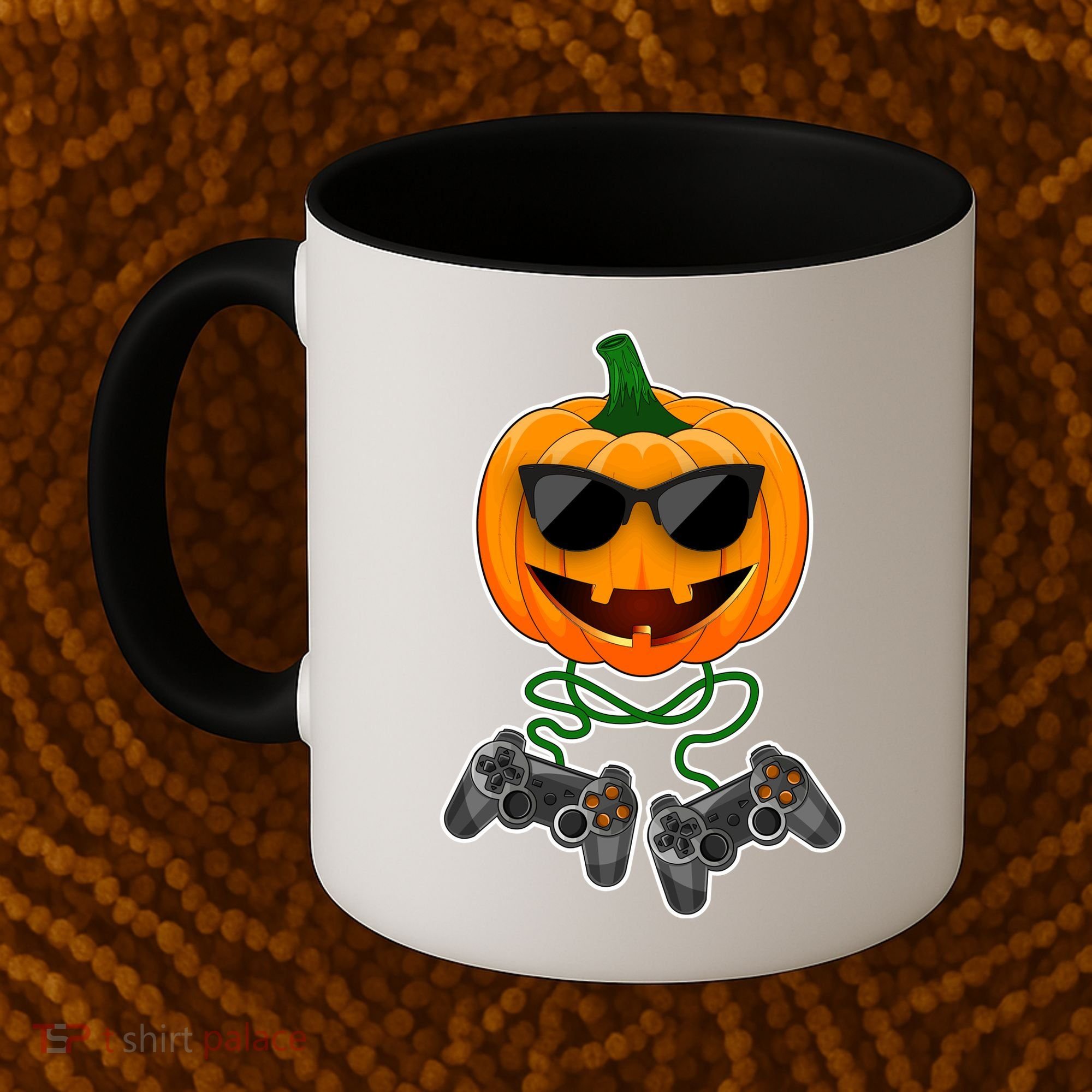 Funny Halloween Pumpkin Video Gamer Coffee Mug