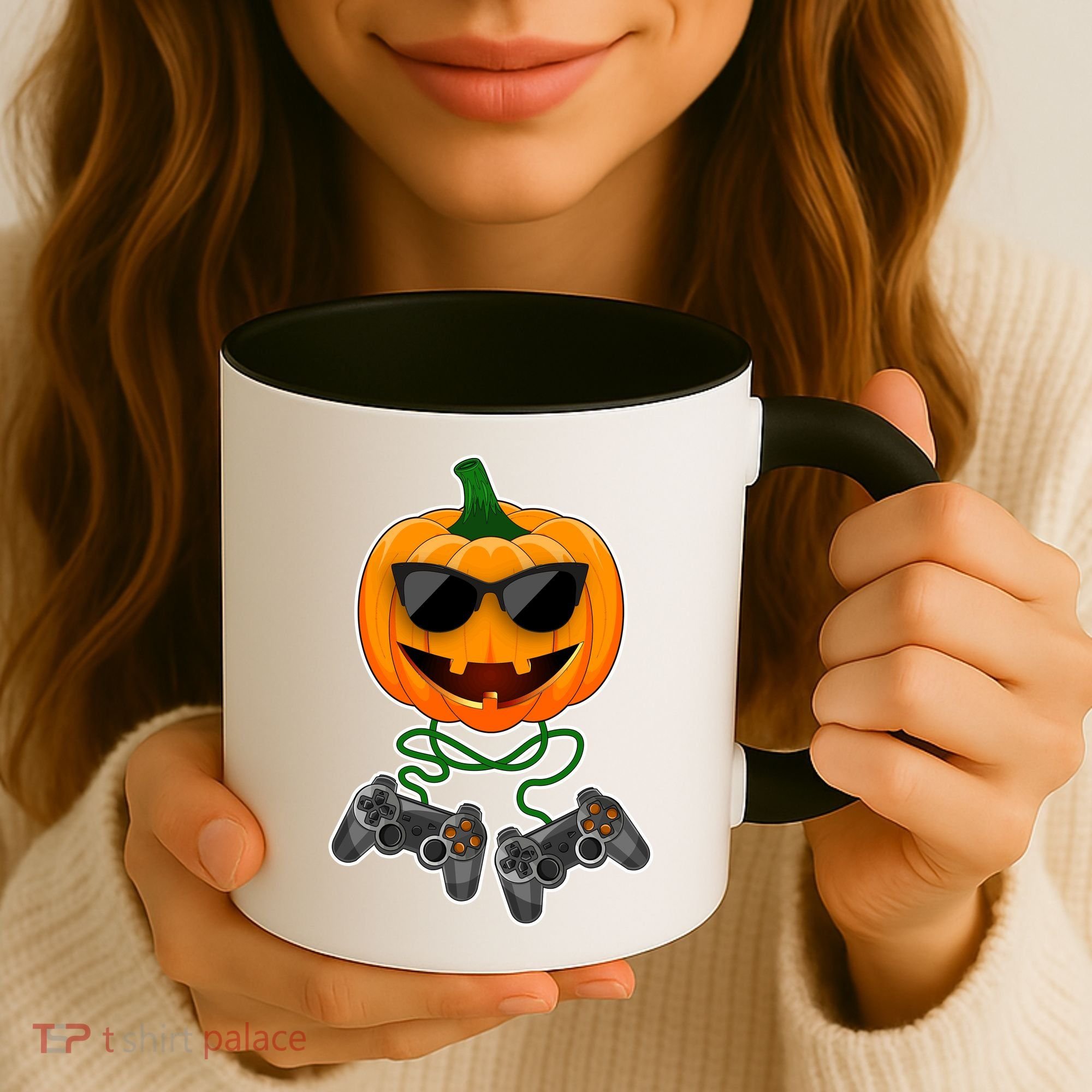 Funny Halloween Pumpkin Video Gamer Coffee Mug