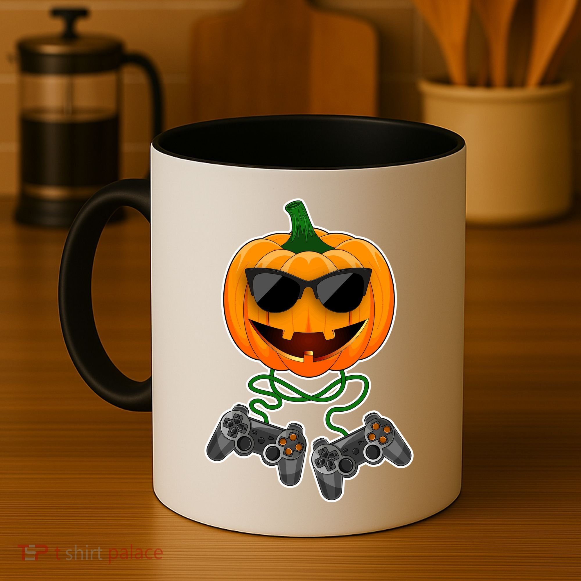 Funny Halloween Pumpkin Video Gamer Coffee Mug