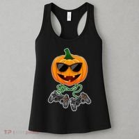 Funny Halloween Pumpkin Video Gamer Women's Tank Top thumb 3