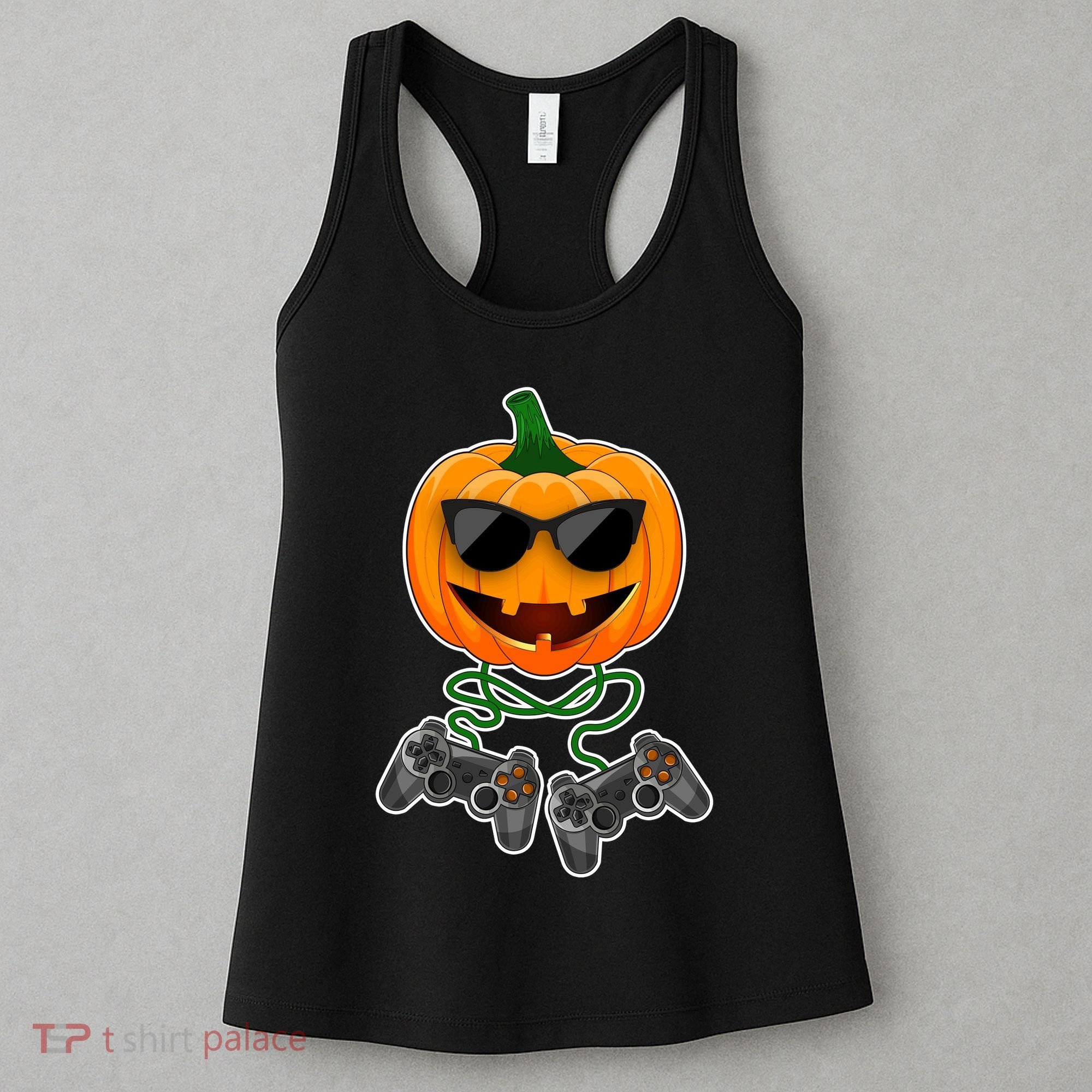 Funny Halloween Pumpkin Video Gamer Women's Tank Top