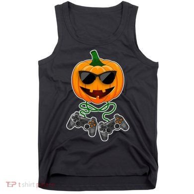Funny Halloween Pumpkin Video Gamer Tank Top
