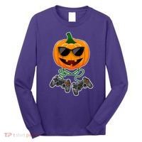 Funny Halloween Pumpkin Video Gamer Long Sleeve Shirt thumb 0