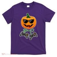 Funny Halloween Pumpkin Video Gamer T-Shirt thumb 0