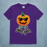 Funny Halloween Pumpkin Video Gamer T-Shirt thumb 5