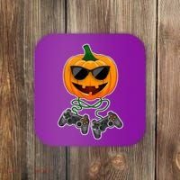 Funny Halloween Pumpkin Video Gamer Coaster thumb 0