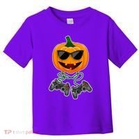 Funny Halloween Pumpkin Video Gamer Toddler T-Shirt thumb 0