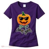 Funny Halloween Pumpkin Video Gamer Women's T-Shirt thumb 0