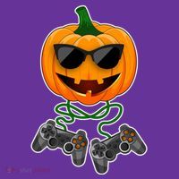 Funny Halloween Pumpkin Video Gamer Kids Sweatshirt thumb 2