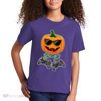 Funny Halloween Pumpkin Video Gamer Kids T-Shirt thumb 2
