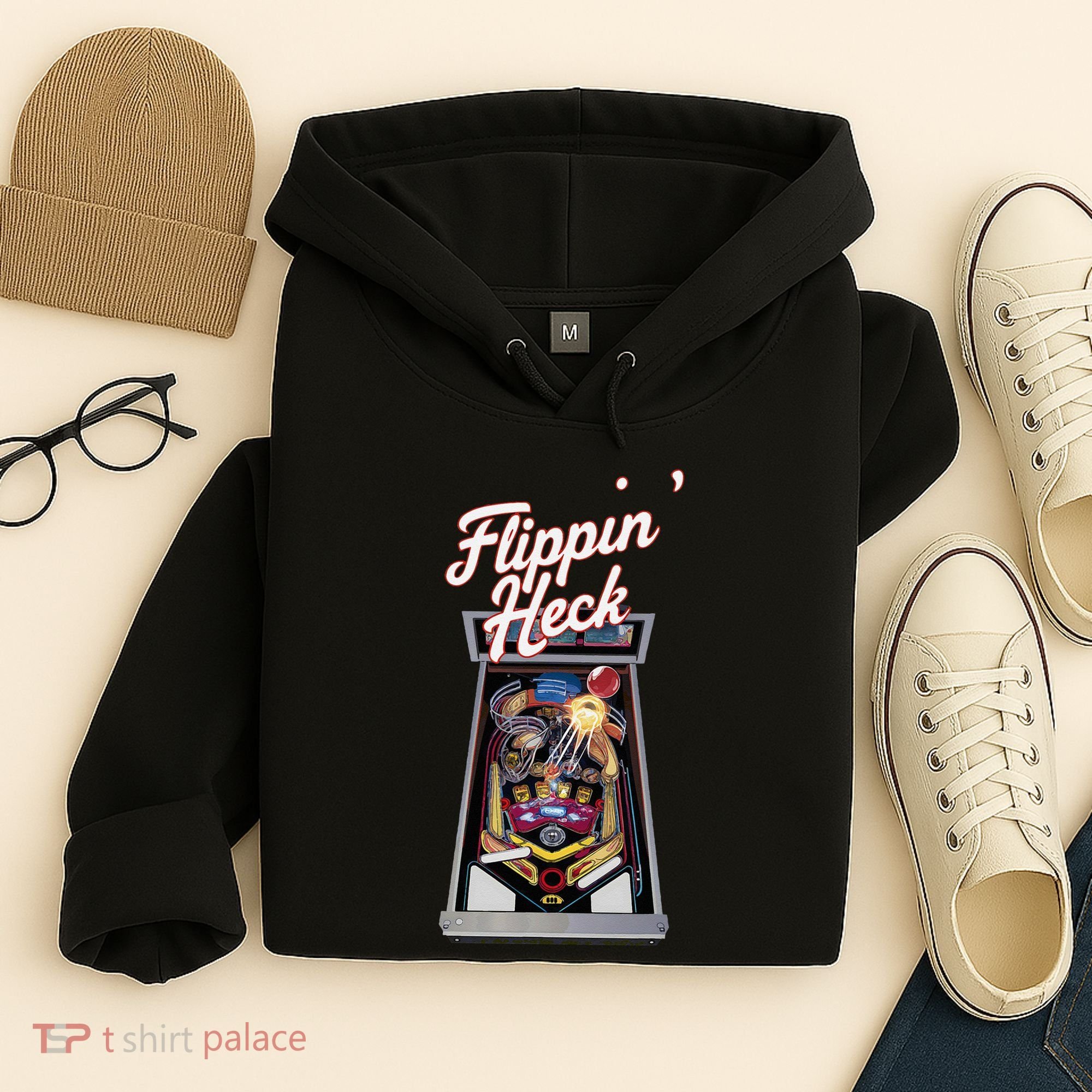 Flippin Heck Pinball Machine Gaming Arcade Hoodie
