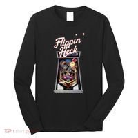 Flippin Heck Pinball Machine Gaming Arcade Long Sleeve Shirt thumb 0