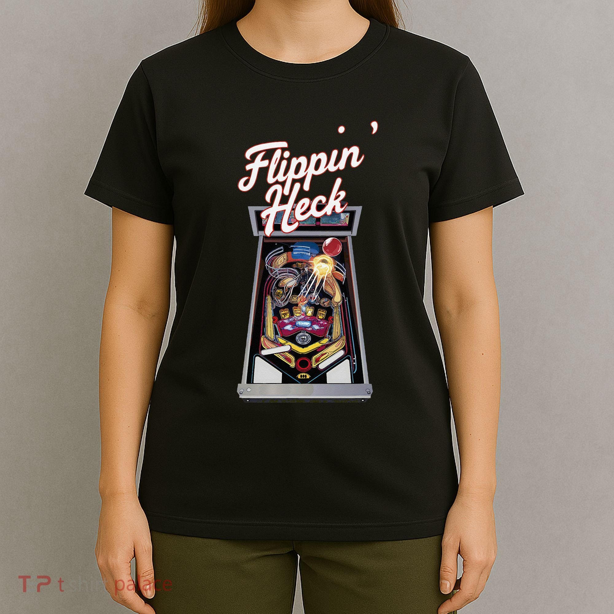 Flippin Heck Pinball Machine Gaming Arcade T-Shirt