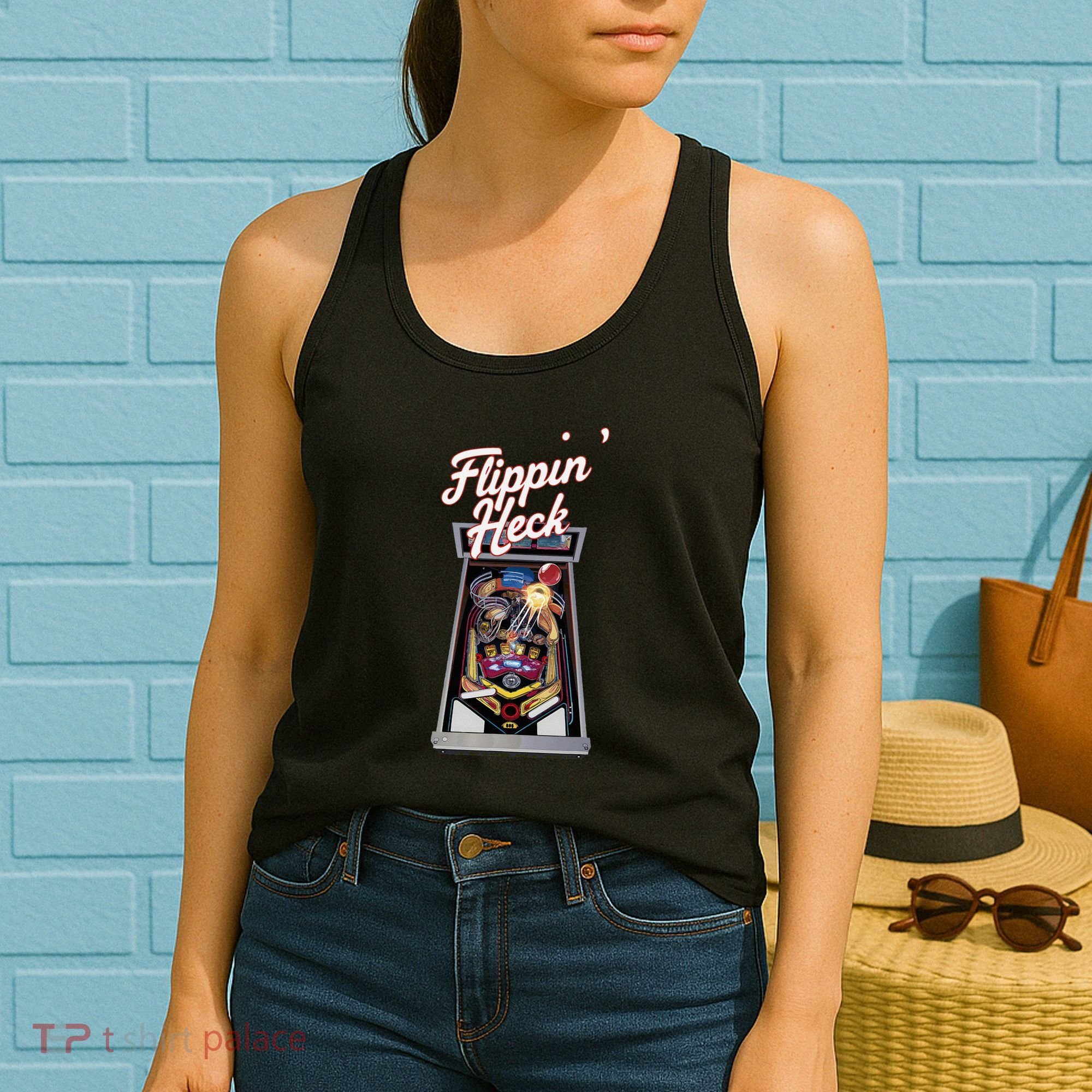 Flippin Heck Pinball Machine Gaming Arcade Women's Tank Top