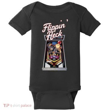 Flippin Heck Pinball Machine Gaming Arcade Baby Bodysuit