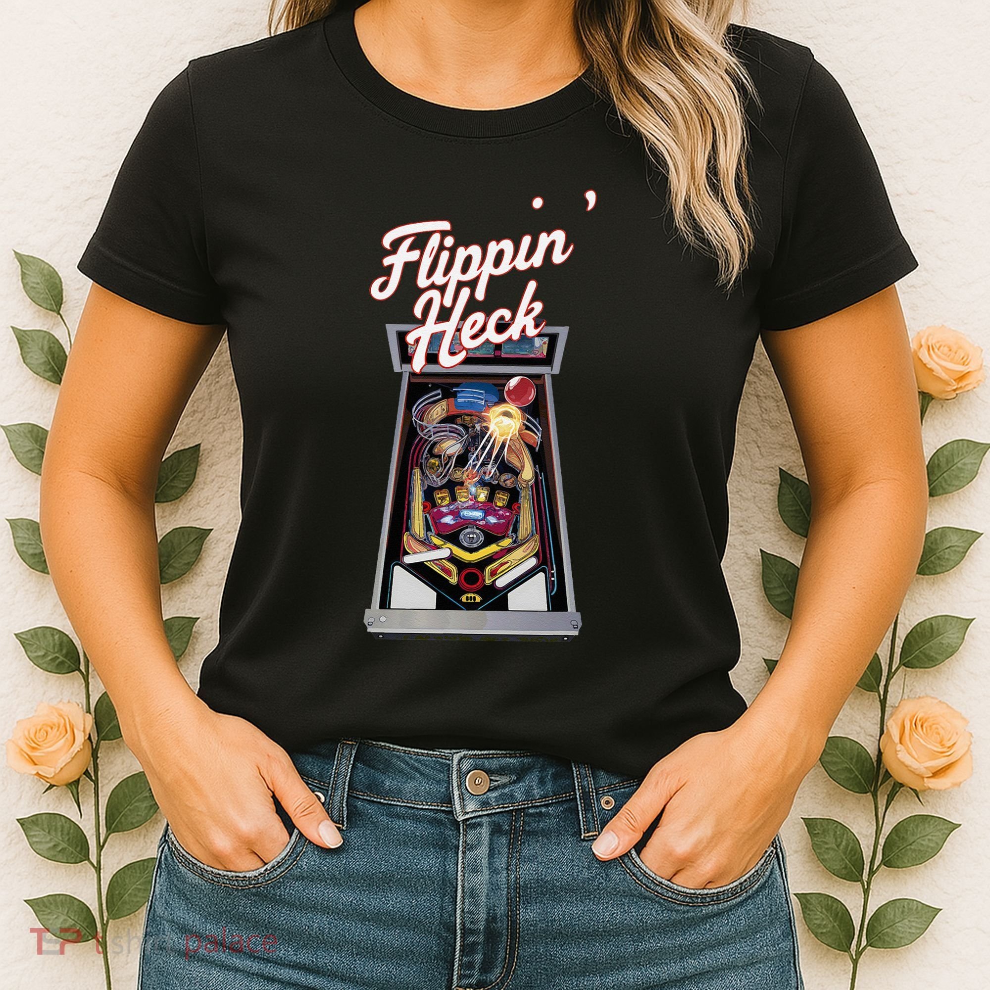Flippin Heck Pinball Machine Gaming Arcade Women's T-Shirt
