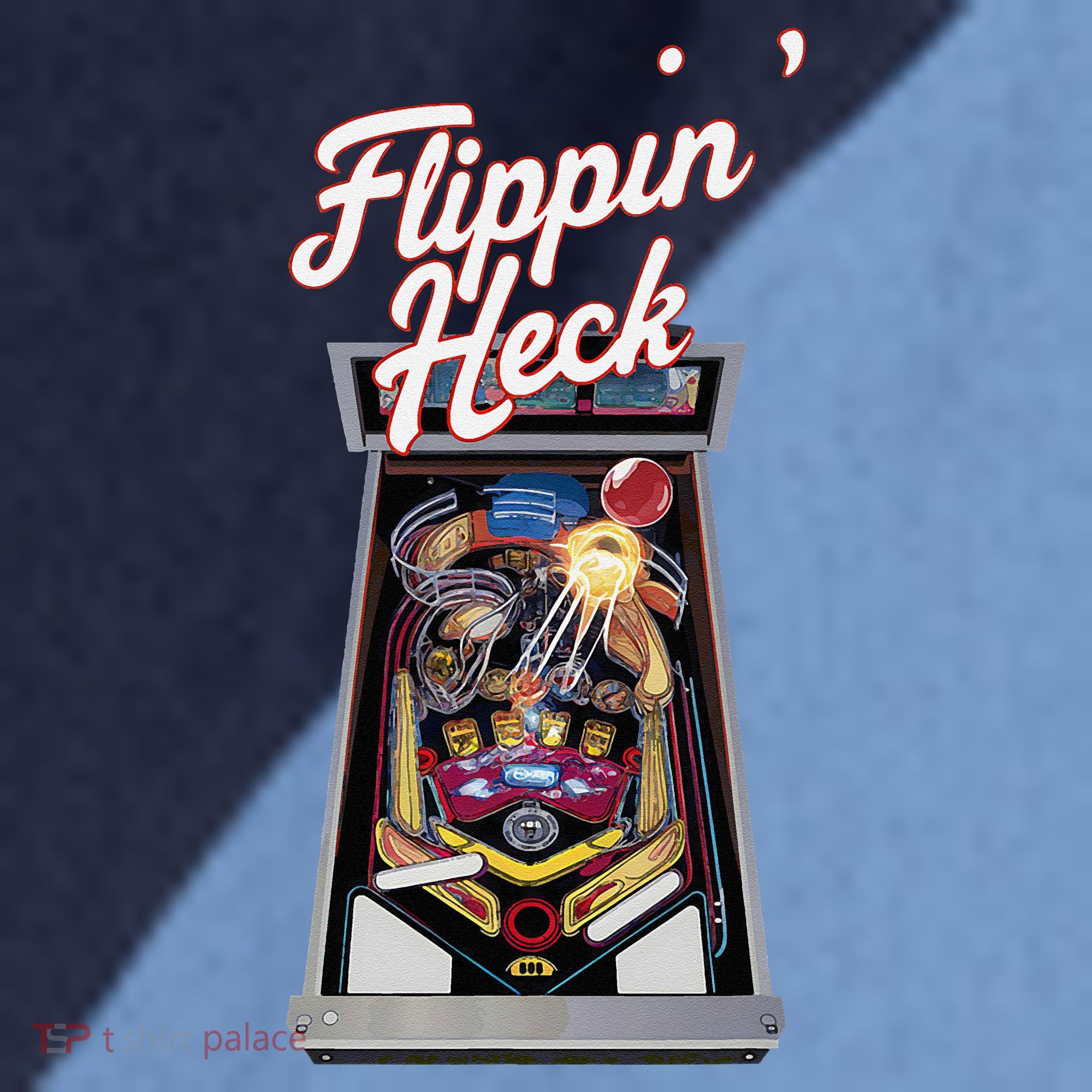 Flippin Heck Pinball Machine Gaming Arcade Raglan Baseball Sleeve Shirt