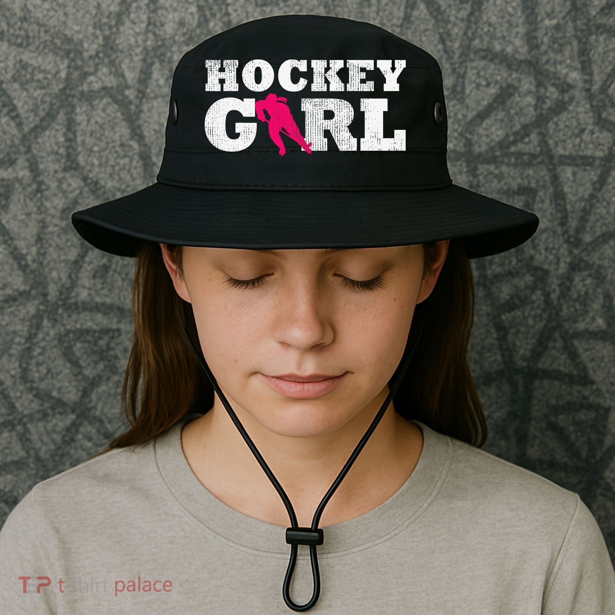 Field Hockey  Player Silhouette Sport Gift Bucket Hat
