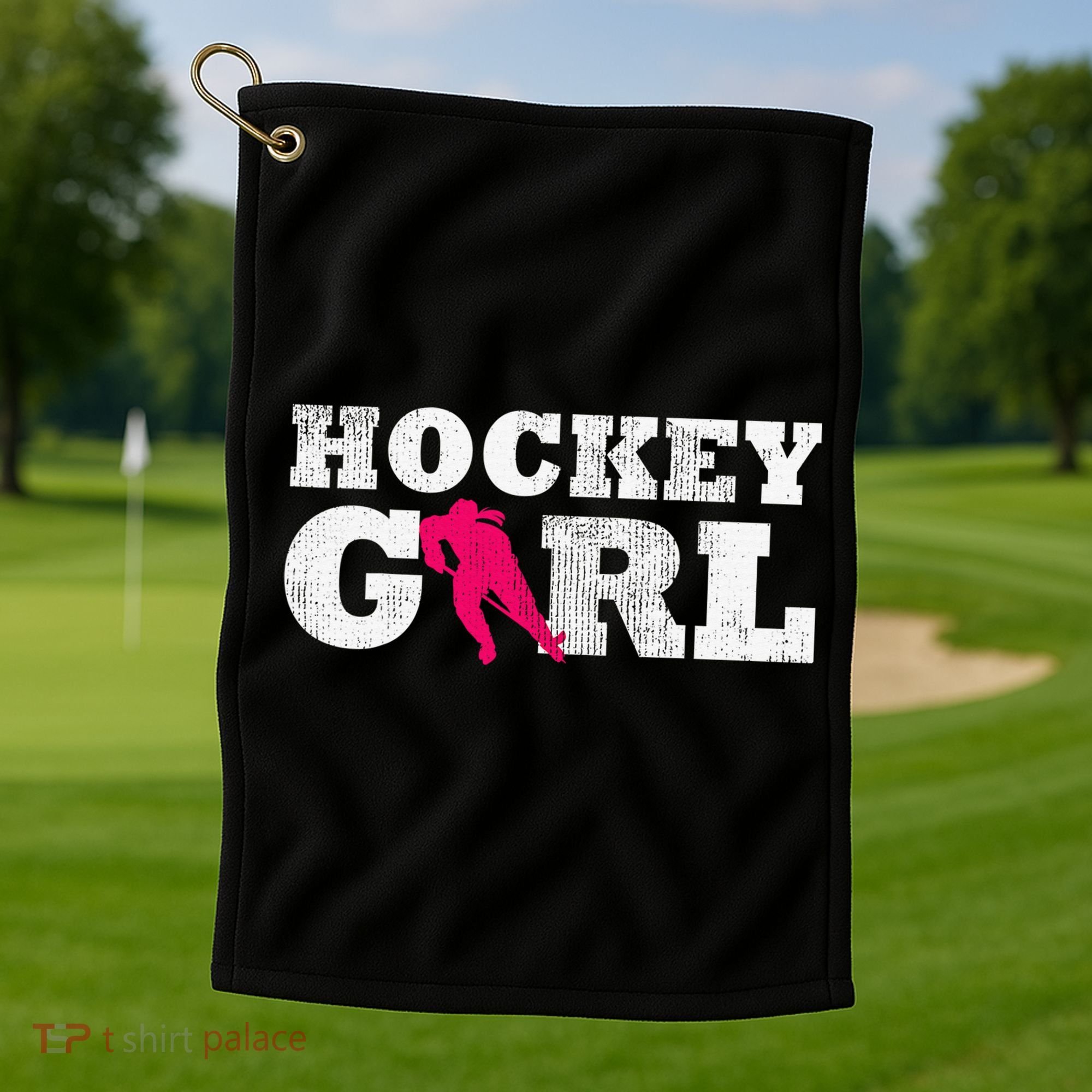 Field Hockey  Player Silhouette Sport Gift Golf Towel