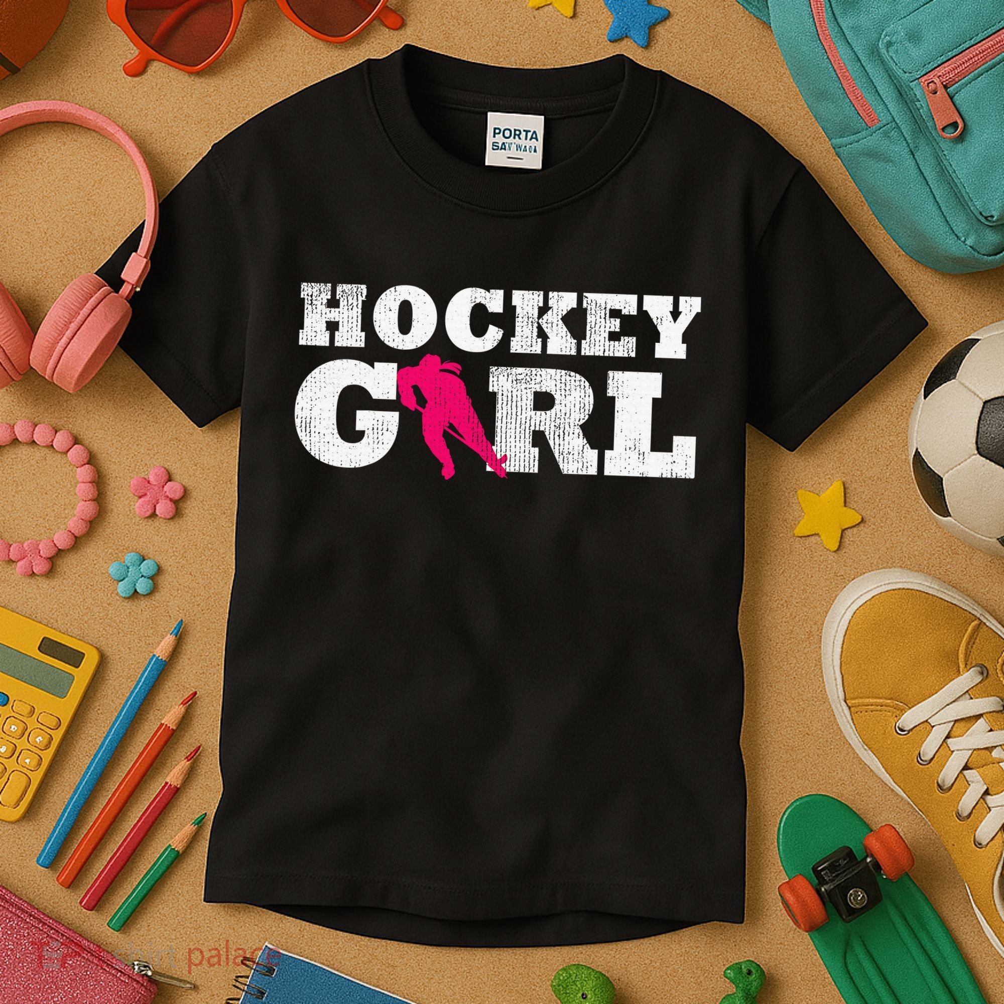 Field Hockey  Player Silhouette Sport Gift Kids T-Shirt