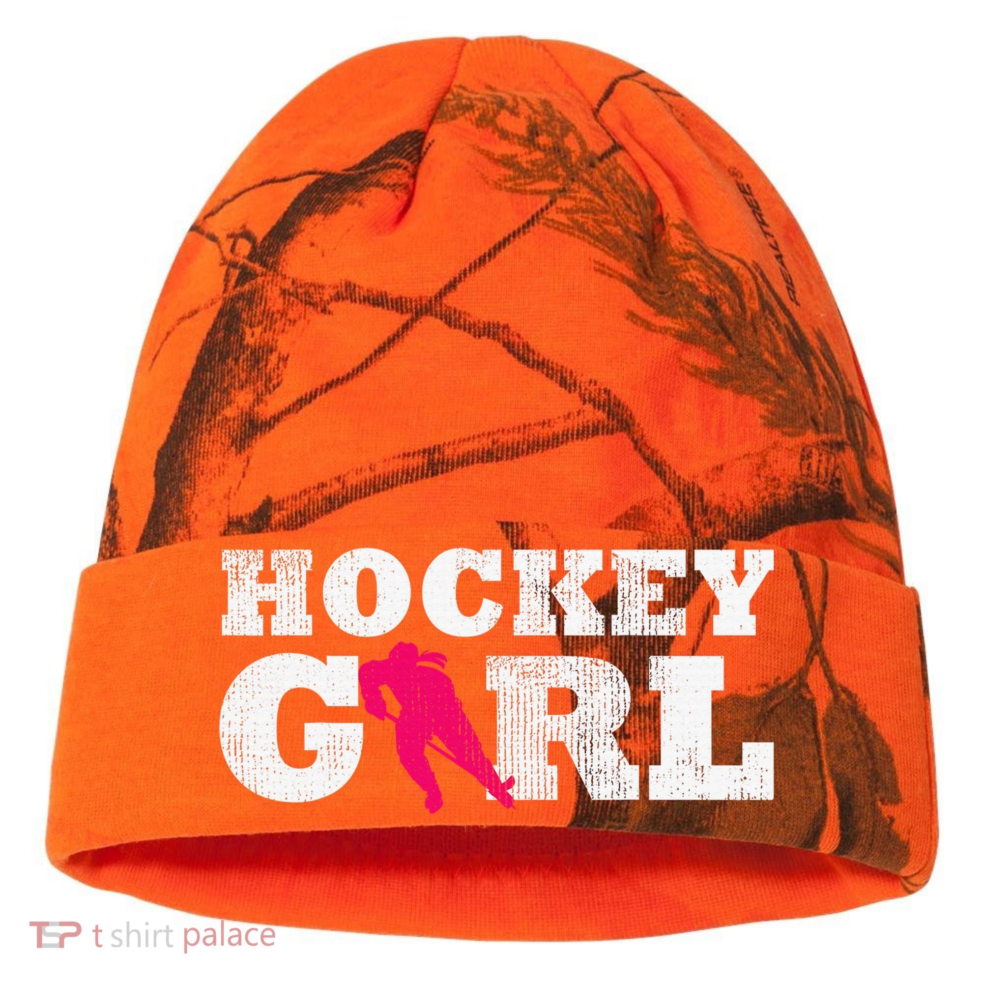 Field Hockey  Player Silhouette Sport Gift Kati Licensed 12" Camo Cuffed Beanie