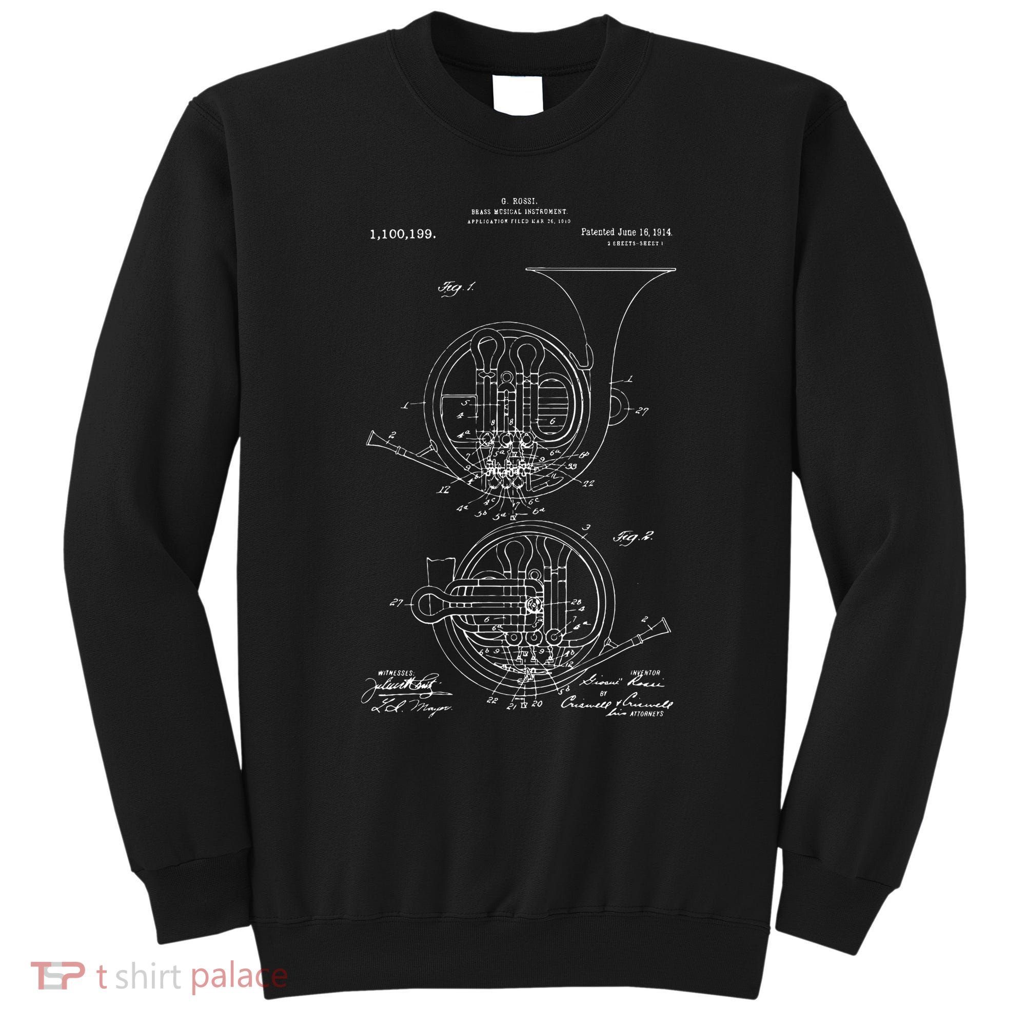 French Horn Patent French Horn Player Gift Sweatshirt
