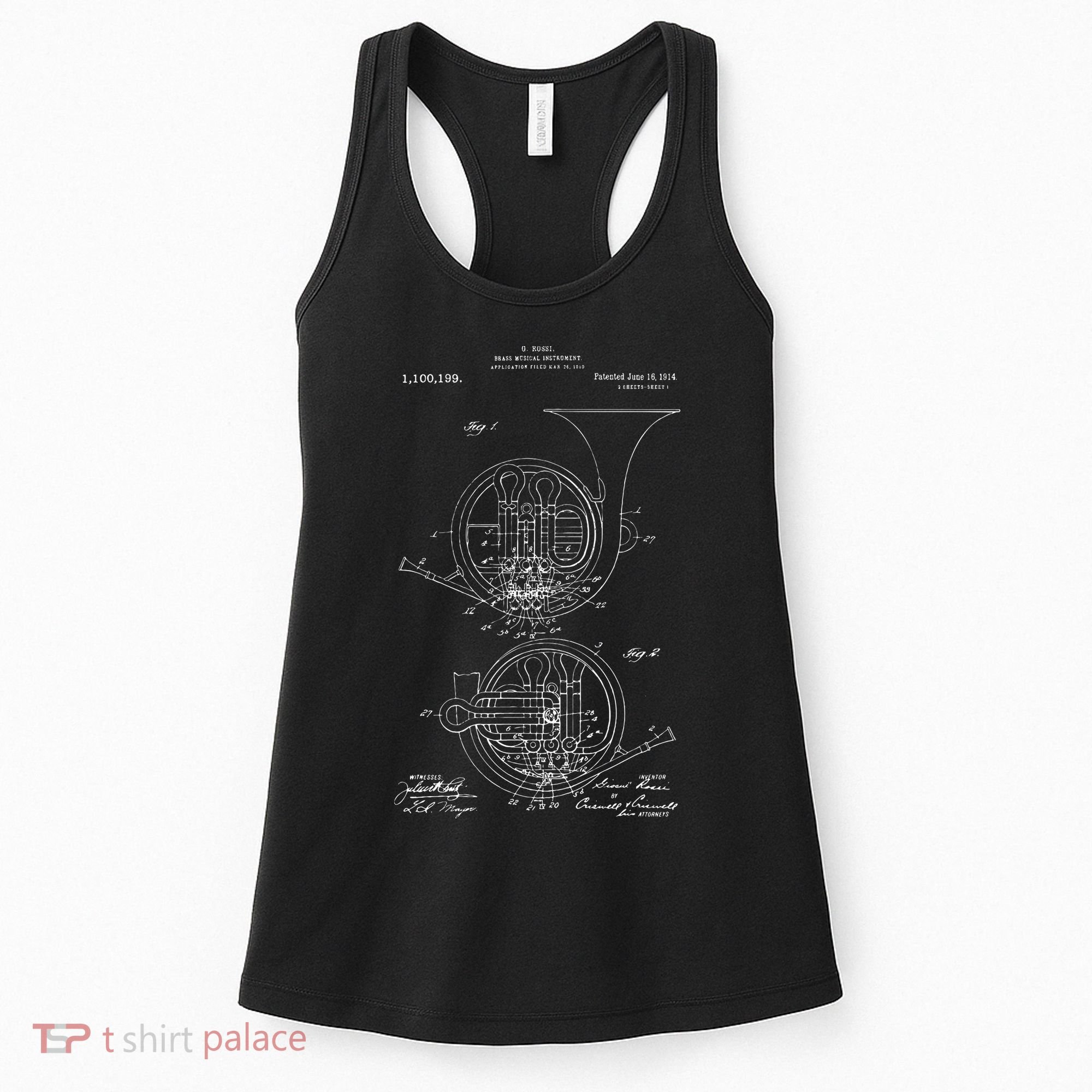French Horn Patent French Horn Player Gift Women's Tank Top