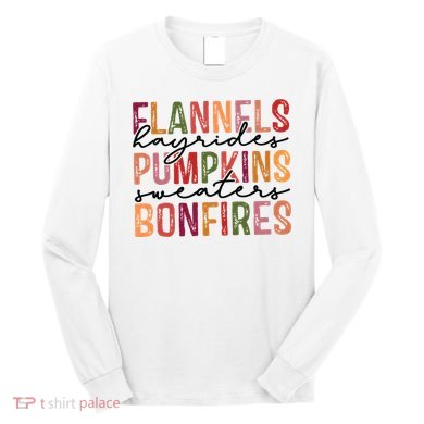 Flannels Hayrides Pumpkin Pumpkin Spice Season Long Sleeve Shirt