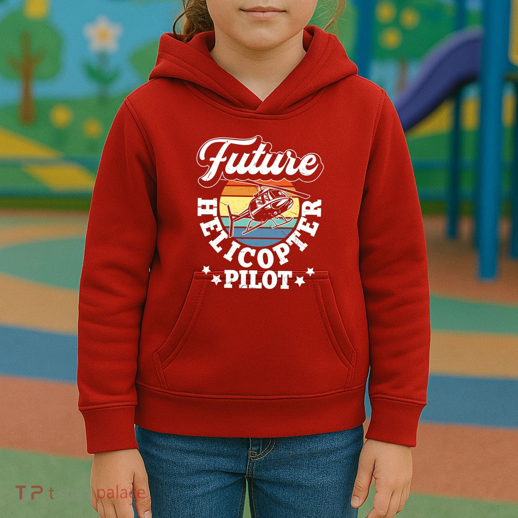 Future Helicopter Pilot Kids Hoodie