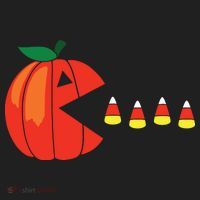Funny Halloween Pumpkin Eating Candy Corn Women's Sweatshirt thumb 2