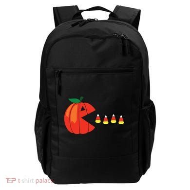 Funny Halloween Pumpkin Eating Candy Corn Backpack