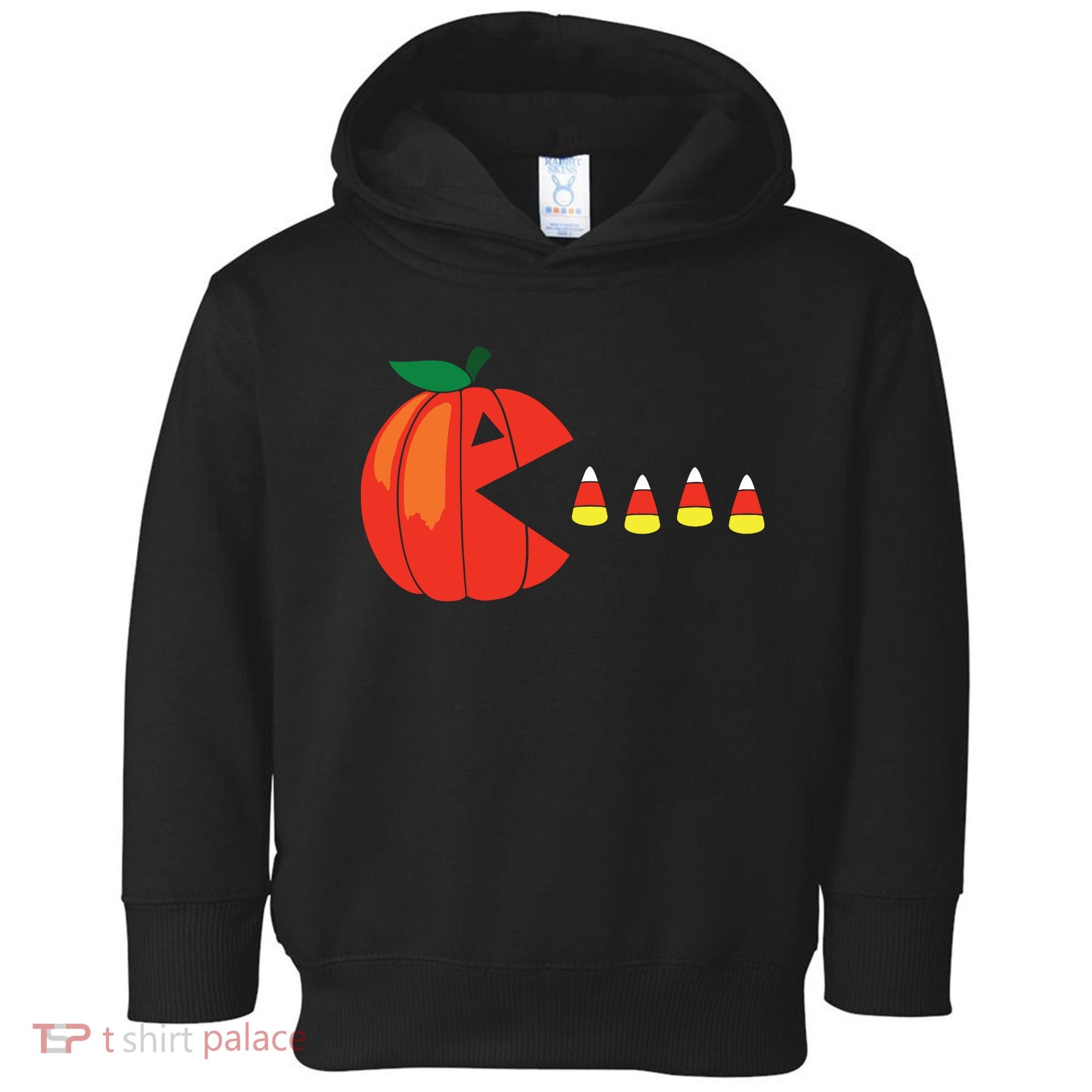 Funny Halloween Pumpkin Eating Candy Corn Toddler Hoodie