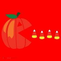 Funny Halloween Pumpkin Eating Candy Corn Santa Hat thumb 1